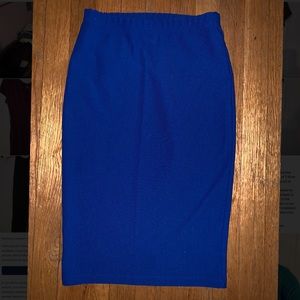 Blue Ribbed Skirt